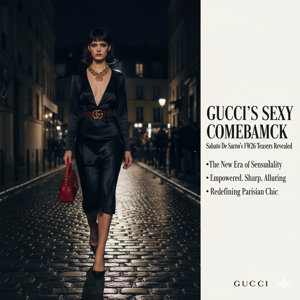 Gucci’s Sexy Comeback: Sabato De Sarno’s FW26 Paris Teasers Revealed
