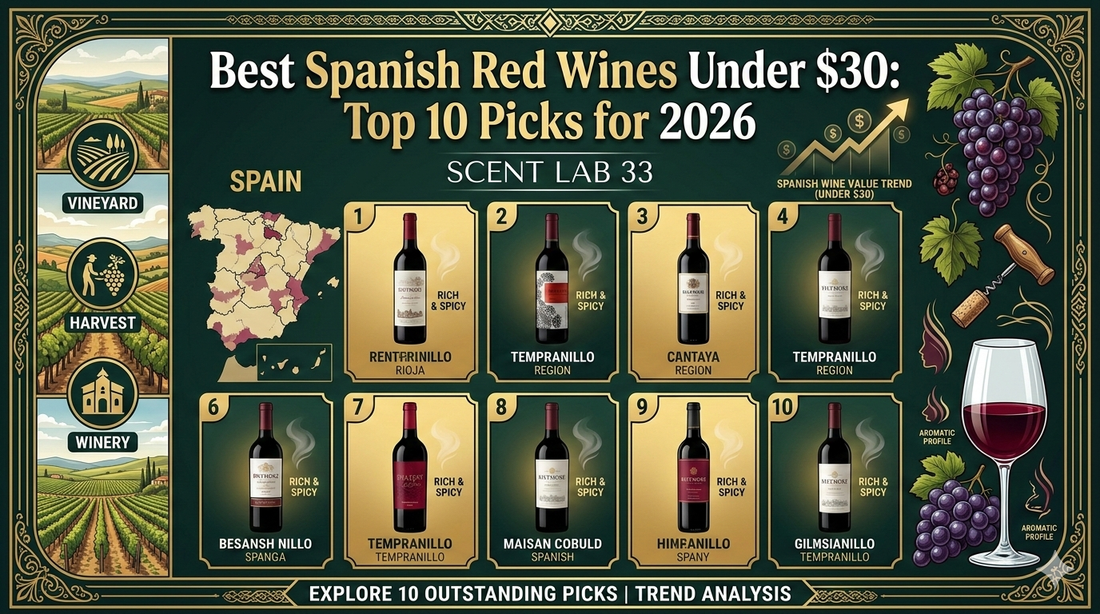 Best Spanish Red Wines Under $30: Top 10 Picks for 2026 | Scent Lab 33
