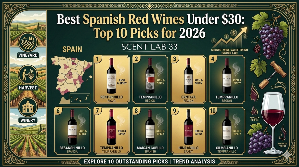 Best Spanish Red Wines Under $30: Top 10 Picks for 2026 | Scent Lab 33