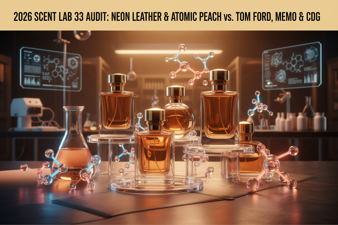 2026 Scent Lab 33 Audit: Neon Leather & Atomic Peach vs. Tom Ford, Memo & CDG