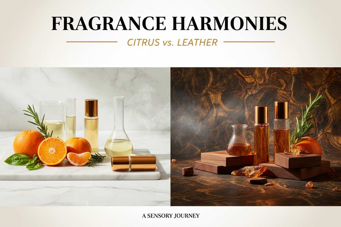 Scent Lab 33 California Sun vs Clémentine California & Gilded Leather vs Gold Leather – Citrus & Leather Perfume Comparison, Performance Charts & Price Value