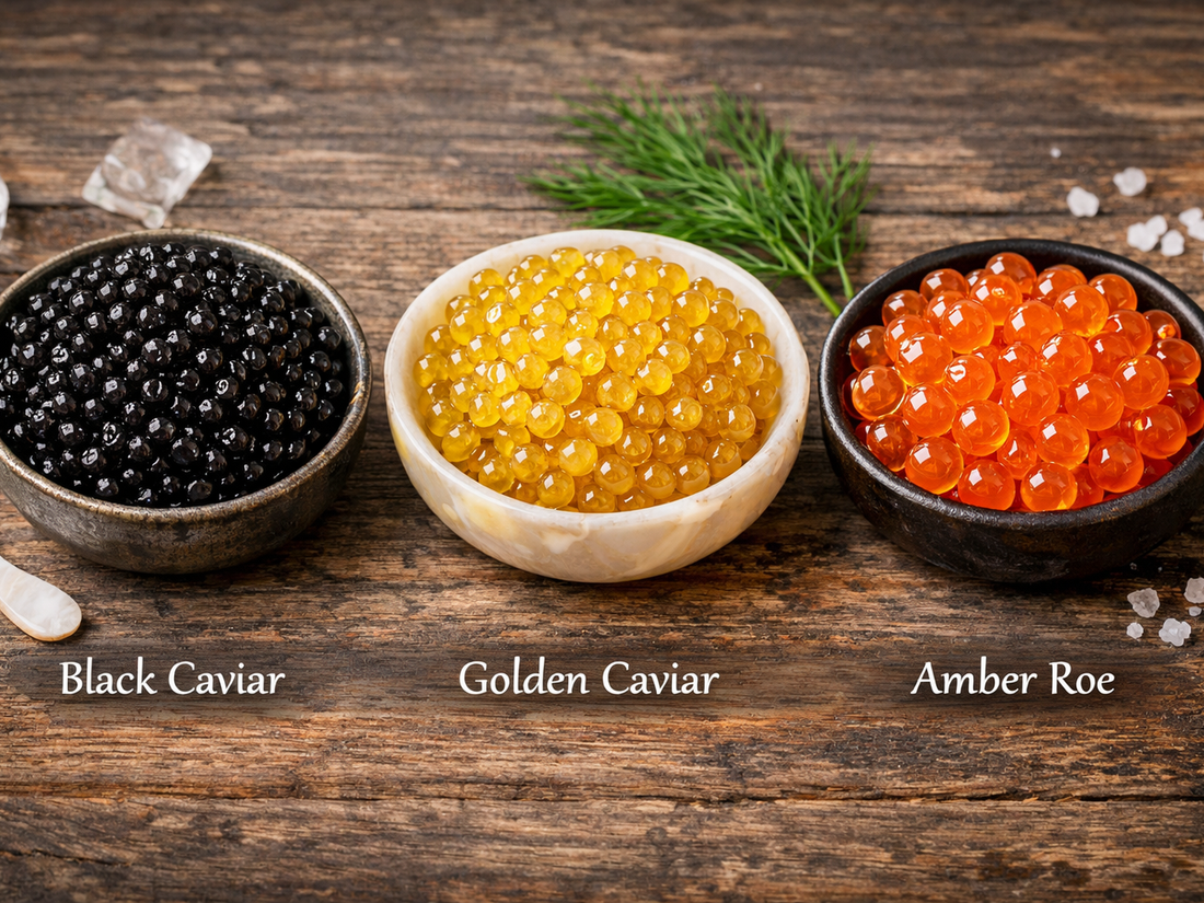 Caviar Colors Explained: What Black, Golden and Amber Roe Really Mean