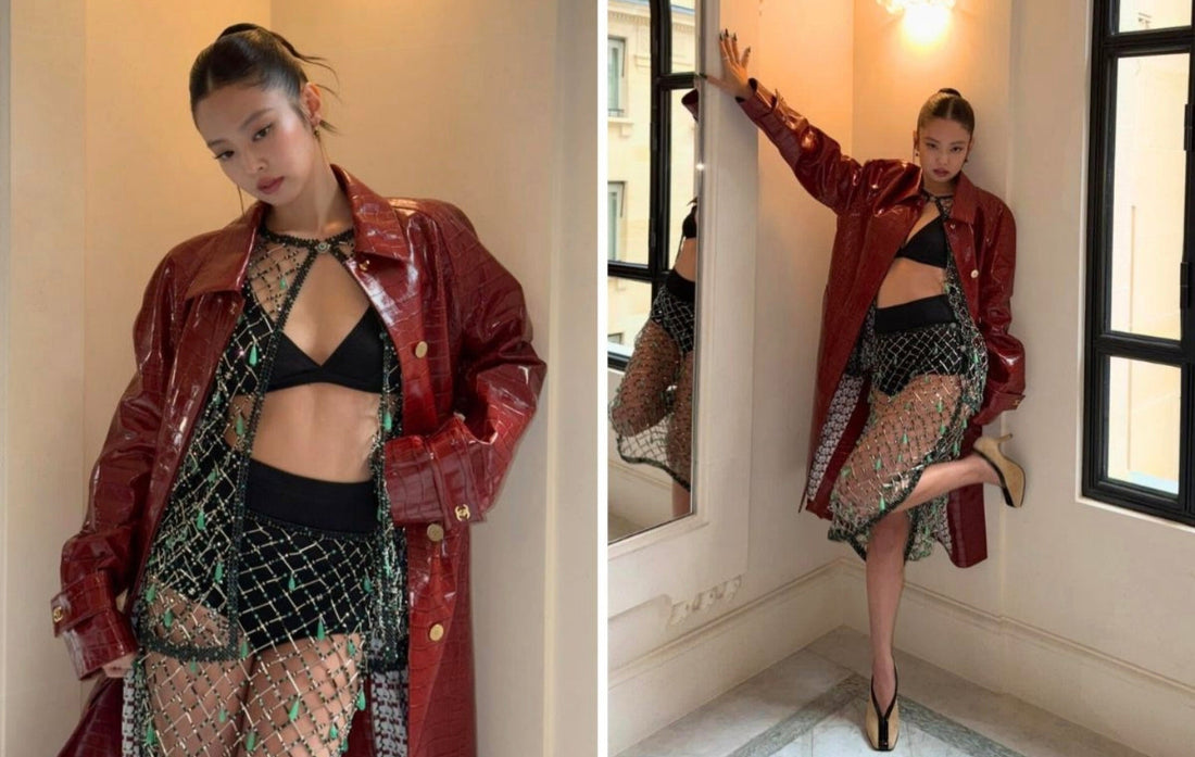 Jennie Stuns at Chanel Fall Winter 2026 Show in Burgundy Leather and Sheer Beading
