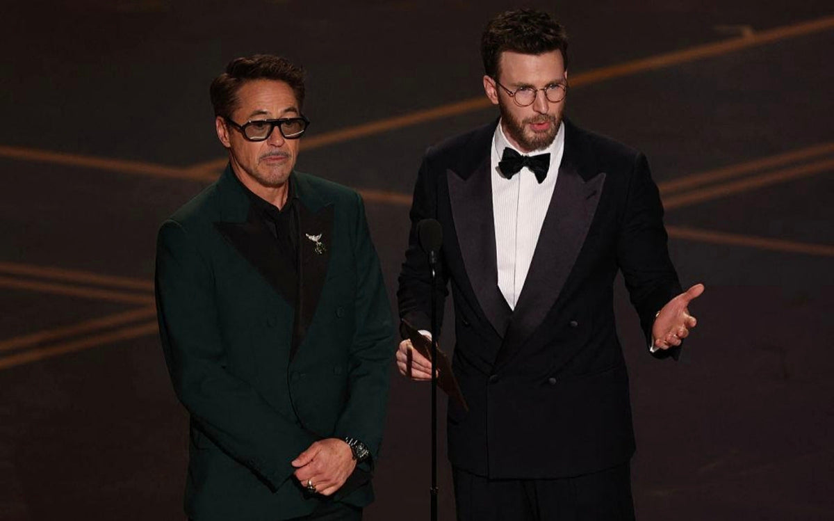 Robert Downey Jr. and Chris Evans Reunite – Avengers Stars Steal the Oscars Moment
