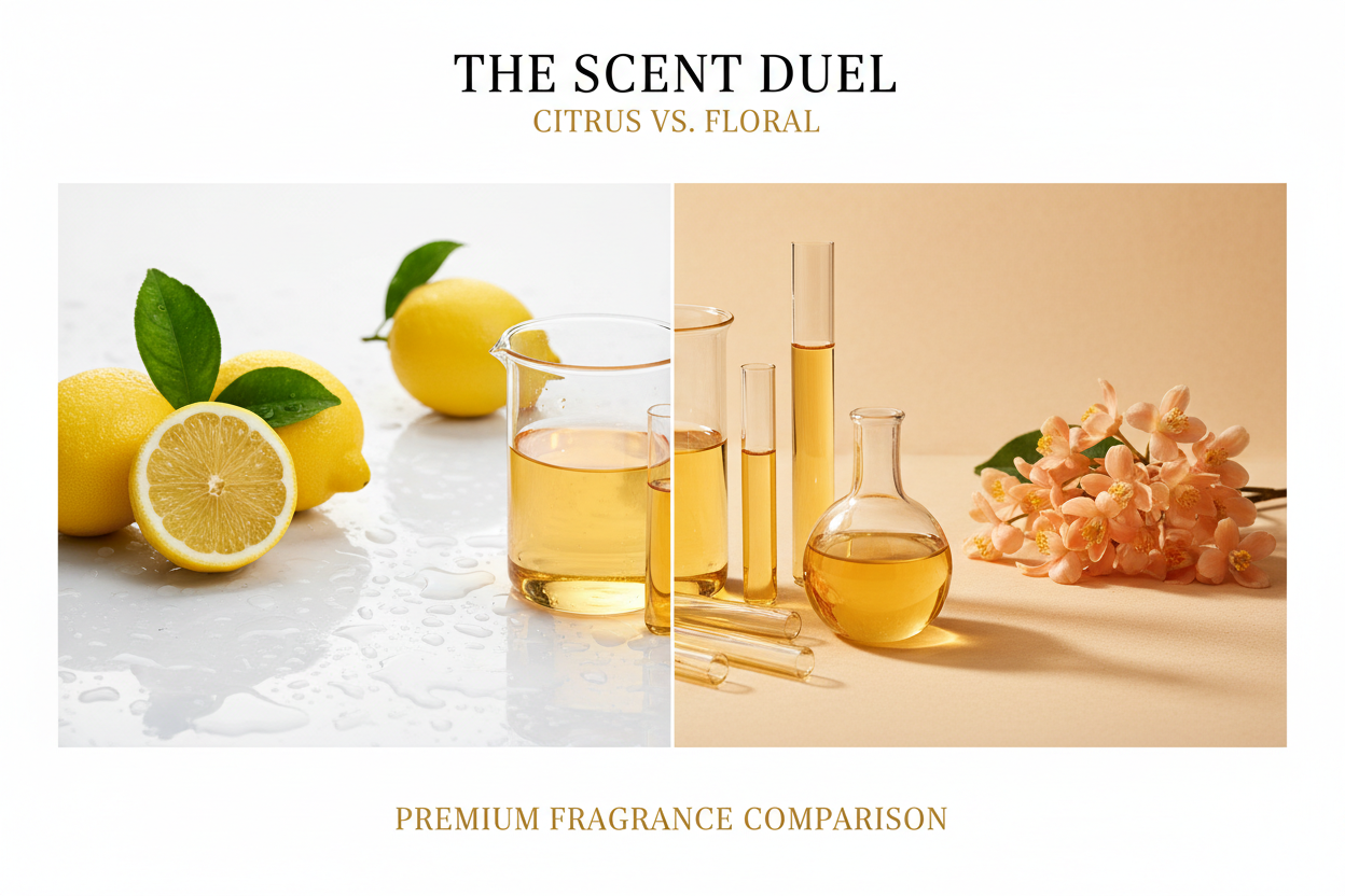 Scent Lab 33 Island Lemon vs Lemon Island & Peachy Bloom vs Love Osmanthus – Citrus and Floral Perfume Comparison