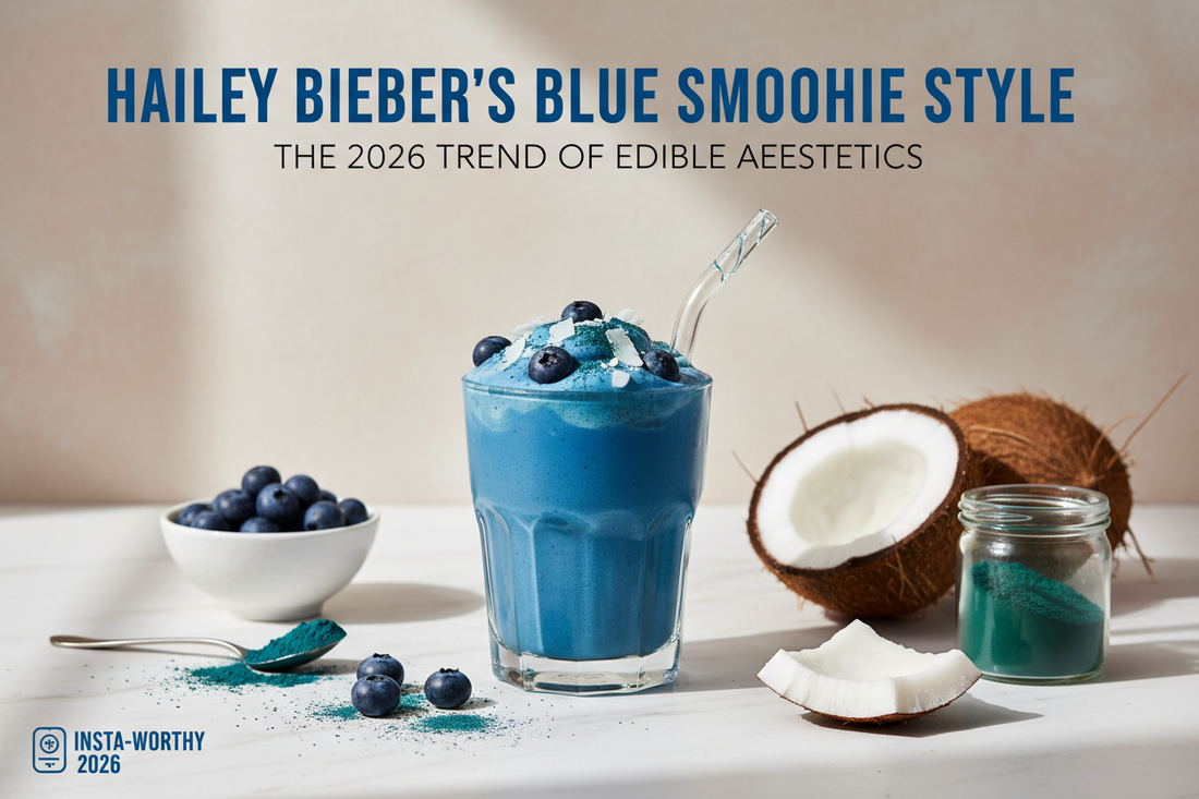 Hailey Bieber’s Blue Smoothie Style: The 2026 Trend of "Edible Aesthetics" | Scent Lab 33