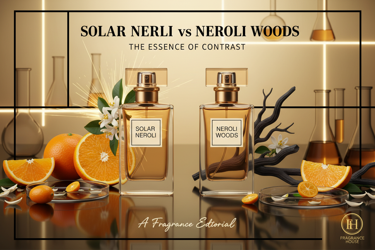 Scent Lab 33 Solar Neroli vs Neroli Woods – Luxury Neroli Citrus Perfume Editorial