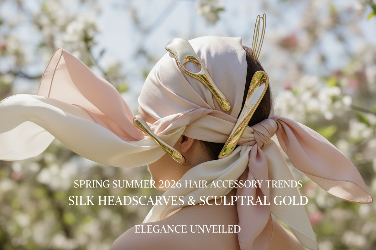 SS2026 Hair Accessory Trends: From Silk Headscarves to Sculptural Gold | Scent Lab 33