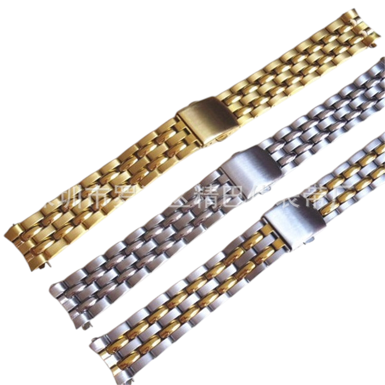 White Smoke Replacement Strap for Titoni Cosmo 787 Series Gold Edition - IPG Vacuum Gold Plated Solid Steel - Aethelgard