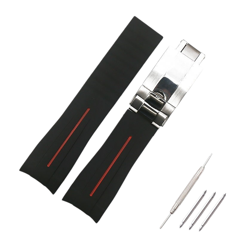 White Smoke Replacement Strap for Rolex Submariner - Daytona - Yacht-Master - GMT - Explorer - High-Performance Vulcanized Rubber - Aethelgard Atelier