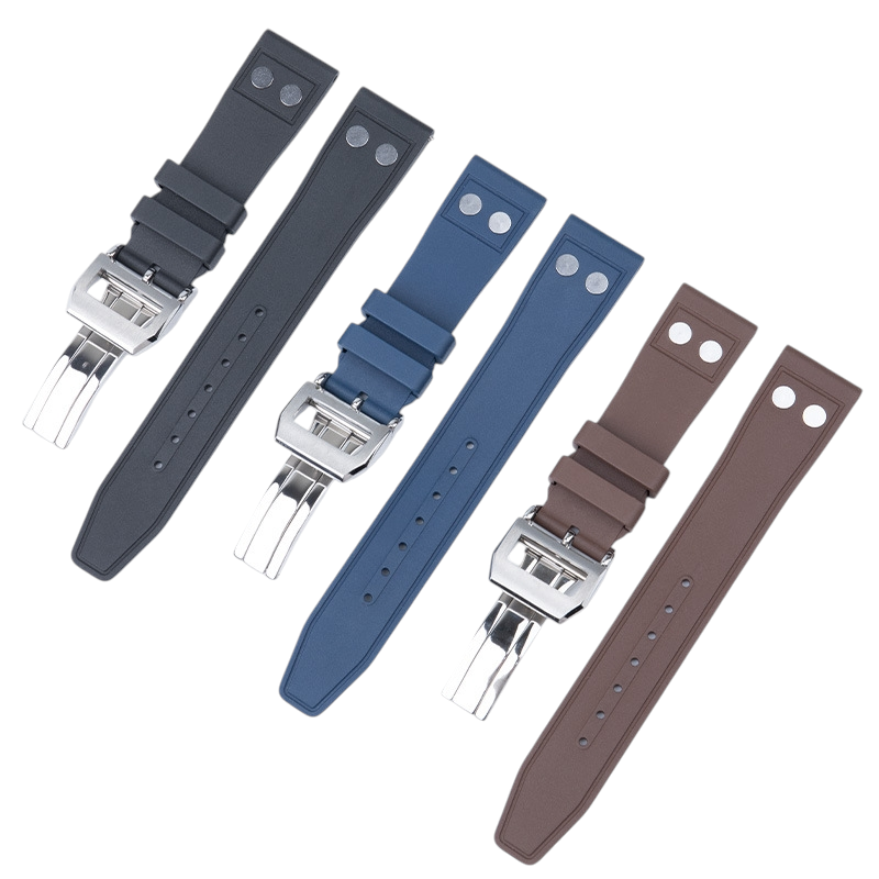 White Smoke Replacement Strap for IWC Portuguese 7 - Pilot - Portofino Chrono - High-Performance FKM Fluororubber - Aethelgard Atelier