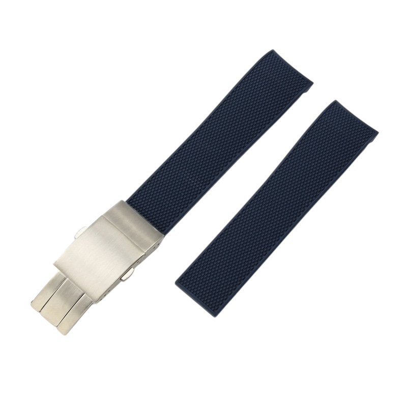 White Smoke Replacement Strap for Longines HydroConquest L3.781-742-VHP 19mm-21mm - Curved-End Performance Silicone Rubber - Aethelgard Atelier