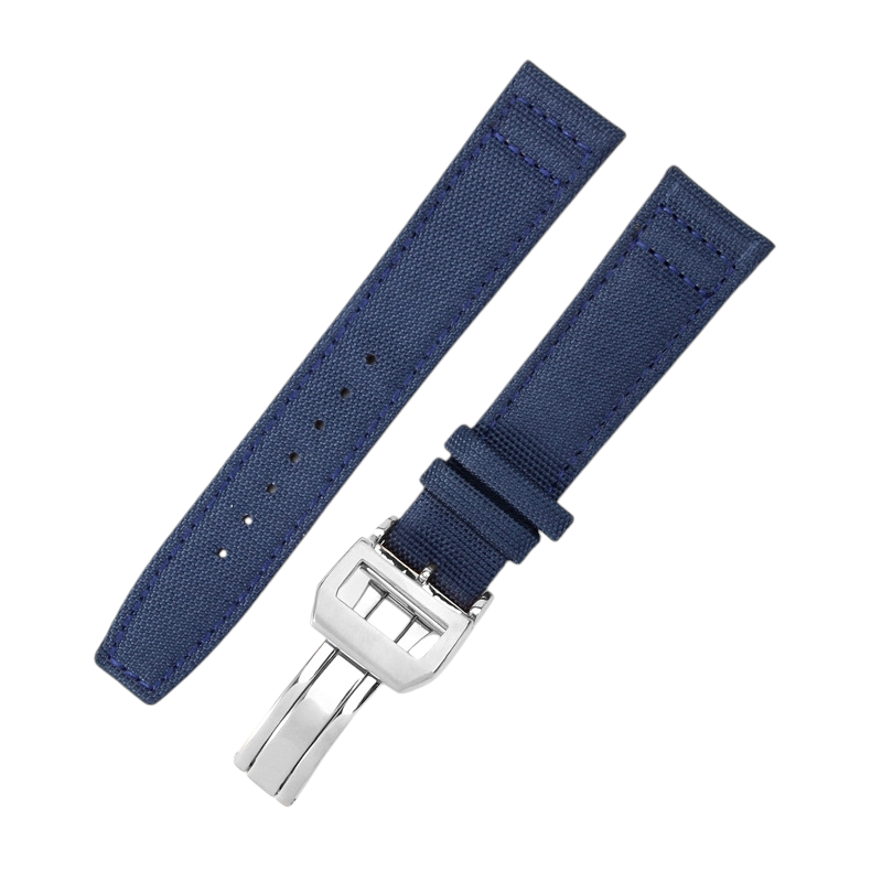 White Smoke Replacement Strap for IWC Portofino - Pilot - Portuguese Hybrid Series - Tactical Nylon Weave and Leather Hybrid - Aethelgard Atelier