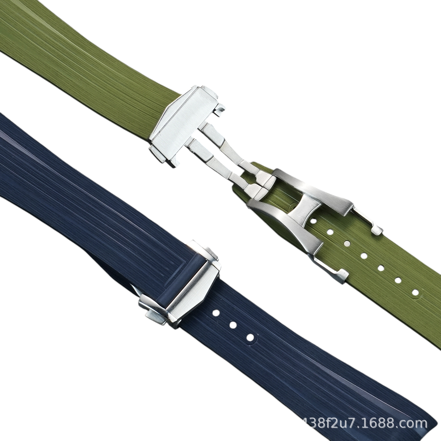 White Smoke Replacement Strap for Longines Conquest GMT L3.970-L3.890 - Curved-End High-Density FKM Rubber - Aethelgard
