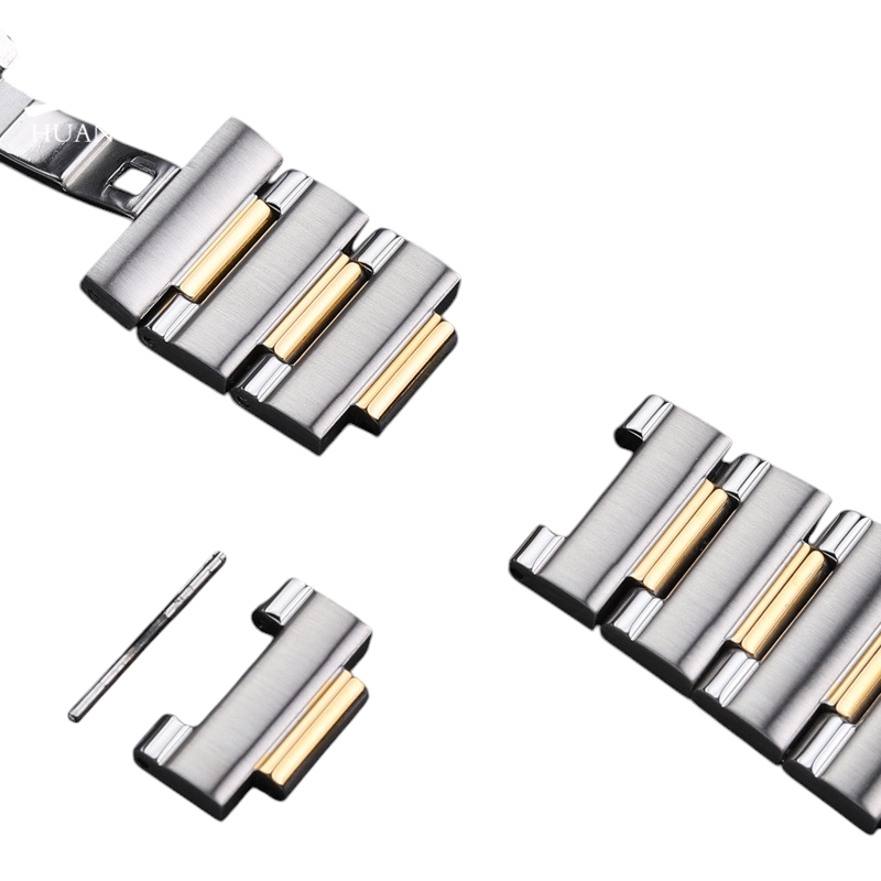 White Smoke Replacement Strap for Versace VE7G00123-VE7G00223 Series - Solid Notched Stainless Steel - Aethelgard Atelier
