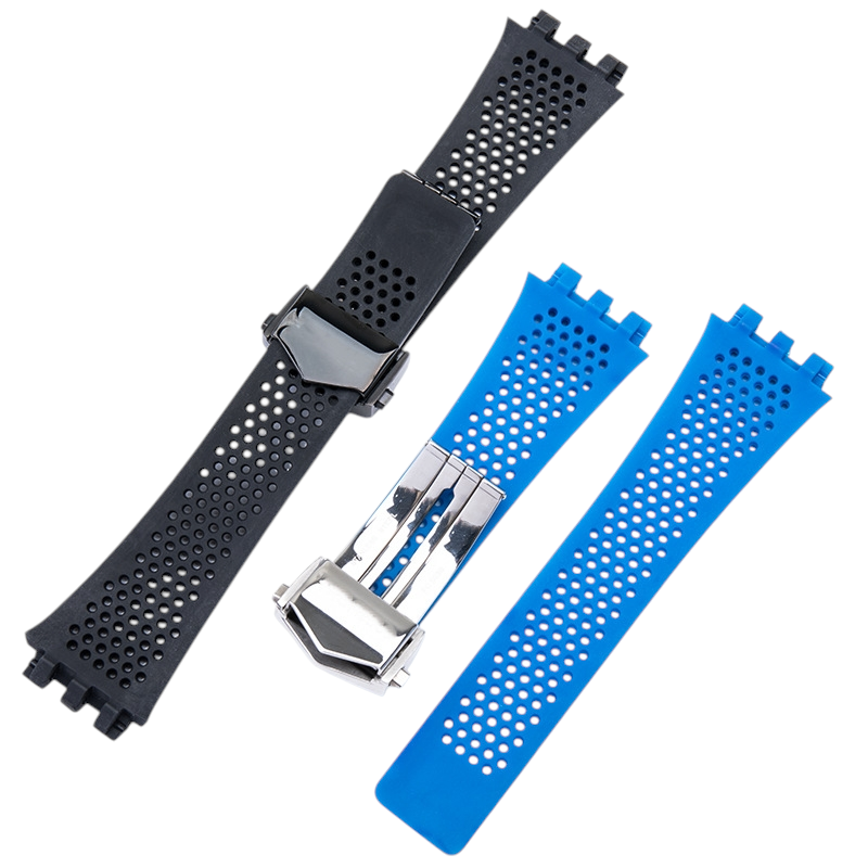 White Smoke Replacement Strap for TAG Heuer Carrera - Grand Carrera Series - Ergonomic Notched Performance Silicone - Aethelgard Atelier