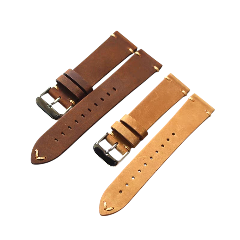 White Smoke Handmade Minimalist Soft-Touch Crazy Horse Watch Strap for Rolex, Omega, Panerai, IWC, Tudor, Seiko, Hamilton, Patek Philippe, Breitling, Citizen - Zen-Aesthetic Heritage Series - 18mm 20mm 22mm 24mm - Aethelgard