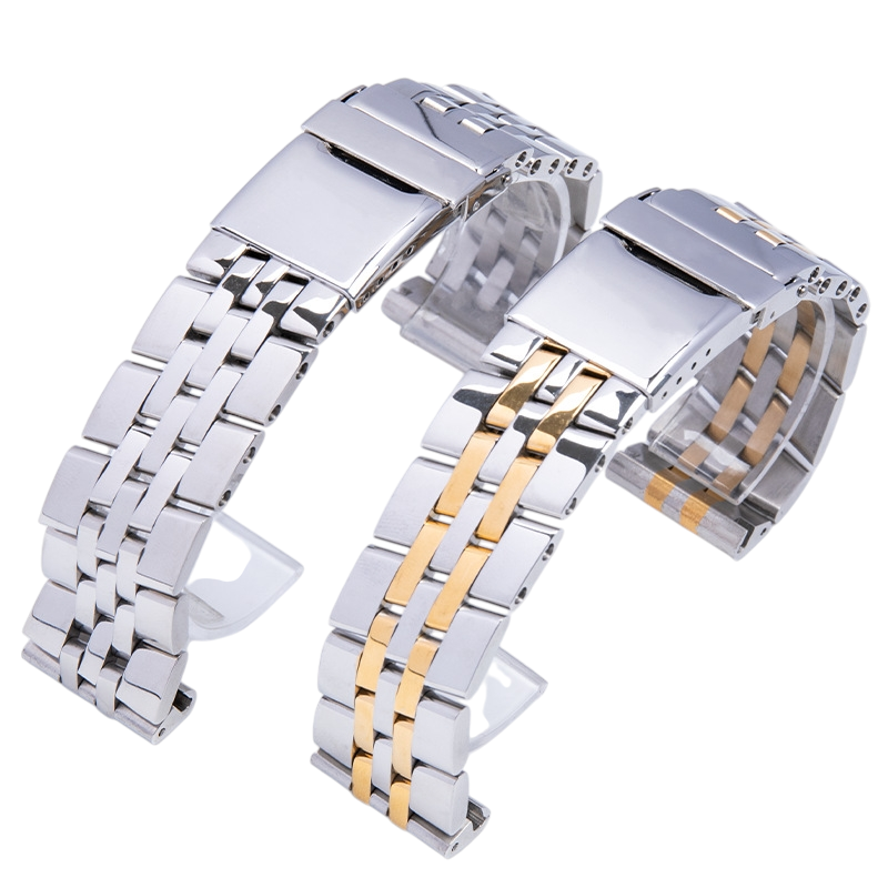 White Smoke Replacement Strap for Breitling Navitimer - Avenger - Superocean Heritage - Solid Link 316L Stainless Steel - Aethelgard Atelier