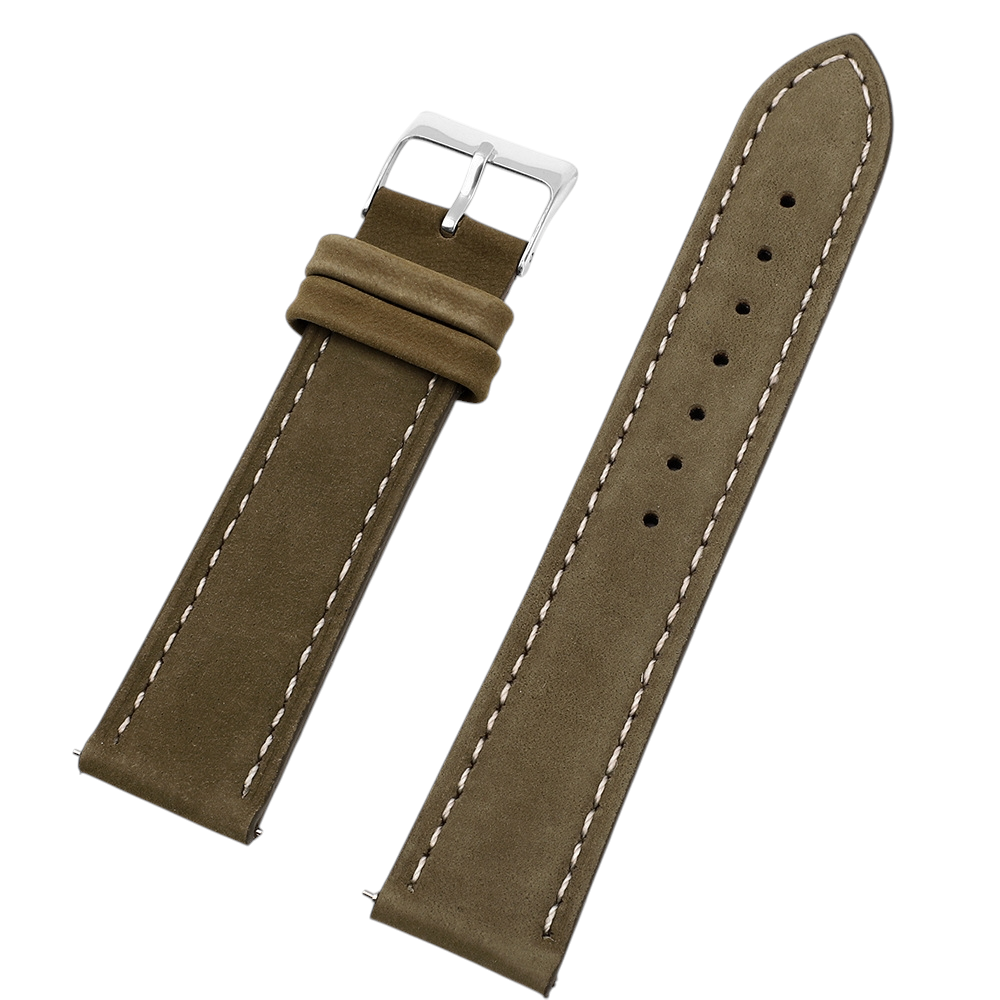 White Smoke Handmade Nubuck Silk-Matte Suede Strap for Rolex, Omega, Seiko, IWC, Tudor, Hamilton, Cartier, Panerai, Breitling, Patek Philippe - Executive Urban Minimalist Edition - 18mm 20mm 22mm 24mm - Aethelgard