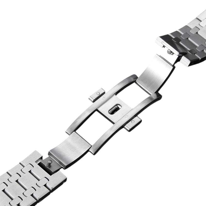 White Smoke Replacement Steel Strap for Audemars Piguet Royal Oak 41MM 15400-15500 Polished - Mirror-Finished 316L Solid Steel - Aethelgard Atelier