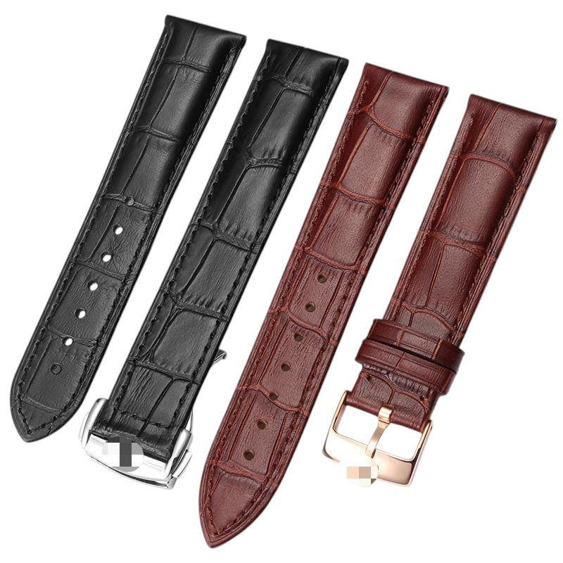 White Smoke Replacement Strap for Omega De Ville-Seamaster-Constellation - Full-Grain Leather with Butterfly Clasp - Aethelgard Atelier