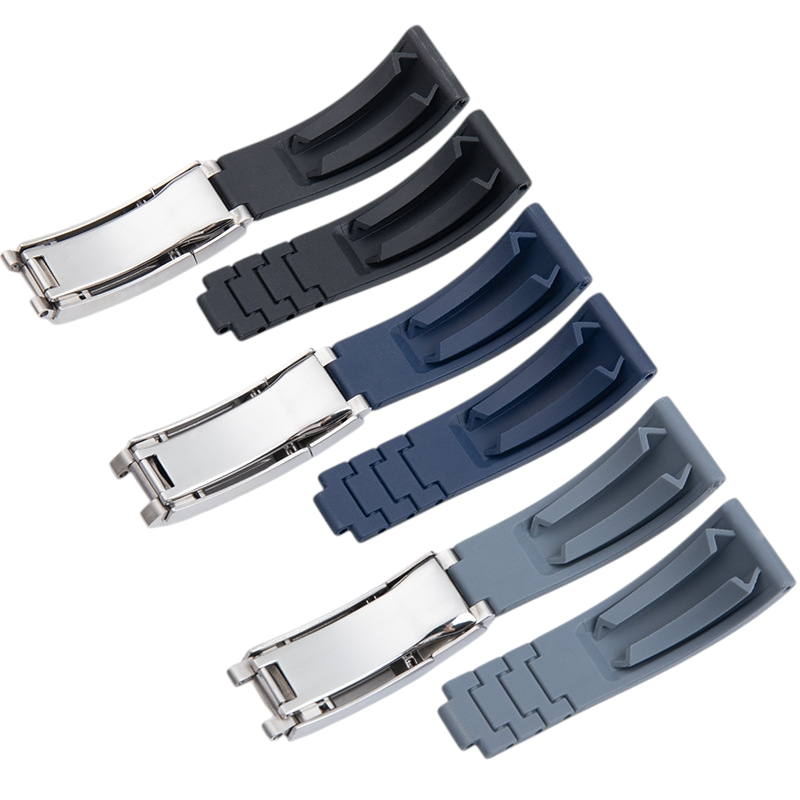 White Smoke Replacement Strap for Rolex Submariner - Daytona - Explorer - Datejust - Premium Curved-End Vulcanized Rubber - Aethelgard
