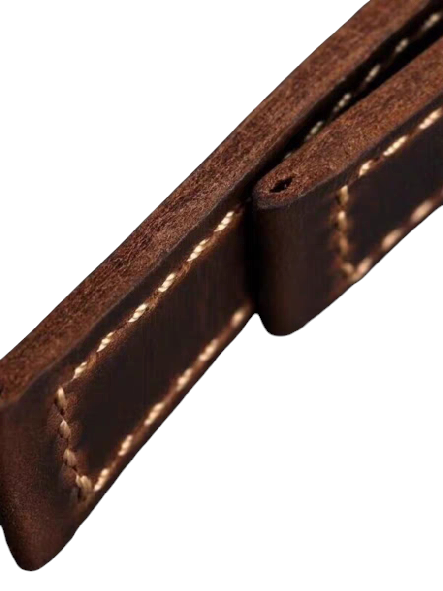 White Smoke Handmade American Horween Chromexcel Brown Watch Strap for IWC, Panerai, Hamilton, Seiko - Heritage Pull-Up Series - 18mm 20mm 22mm 24mm - Aethelgard