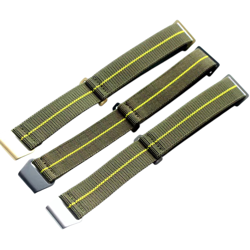 Handmade French MN Parachute Elastic Nylon Watch Strap for Tudor, Rolex, Seiko, Marine Nationale - 60s Heritage Series - 18mm 20mm 22mm 24mm - Aethelgard