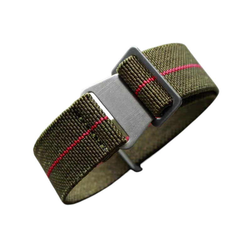 Handmade French MN Parachute Elastic Nylon Watch Strap for Tudor, Rolex, Seiko, Marine Nationale - 60s Heritage Series - 18mm 20mm 22mm 24mm - Aethelgard