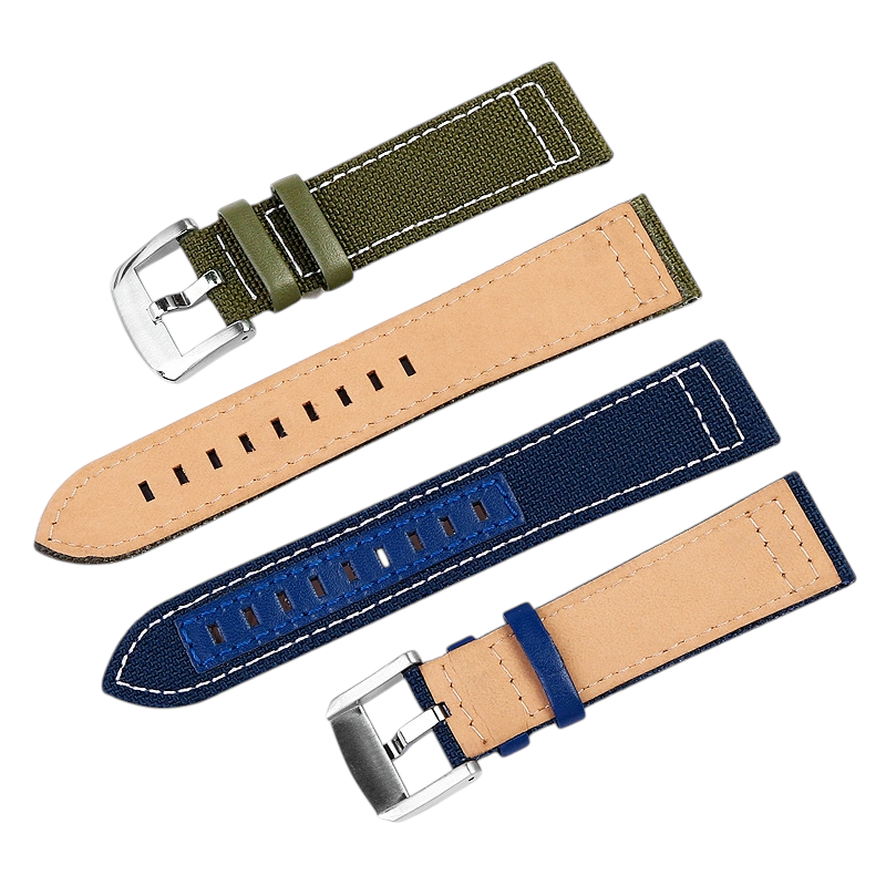 White Smoke Replacement Strap for Mido Ocean Star M026.830.38 Captain | Nylon Surface & Premium Bovine Leather Hybrid | Aethelgard Atelier