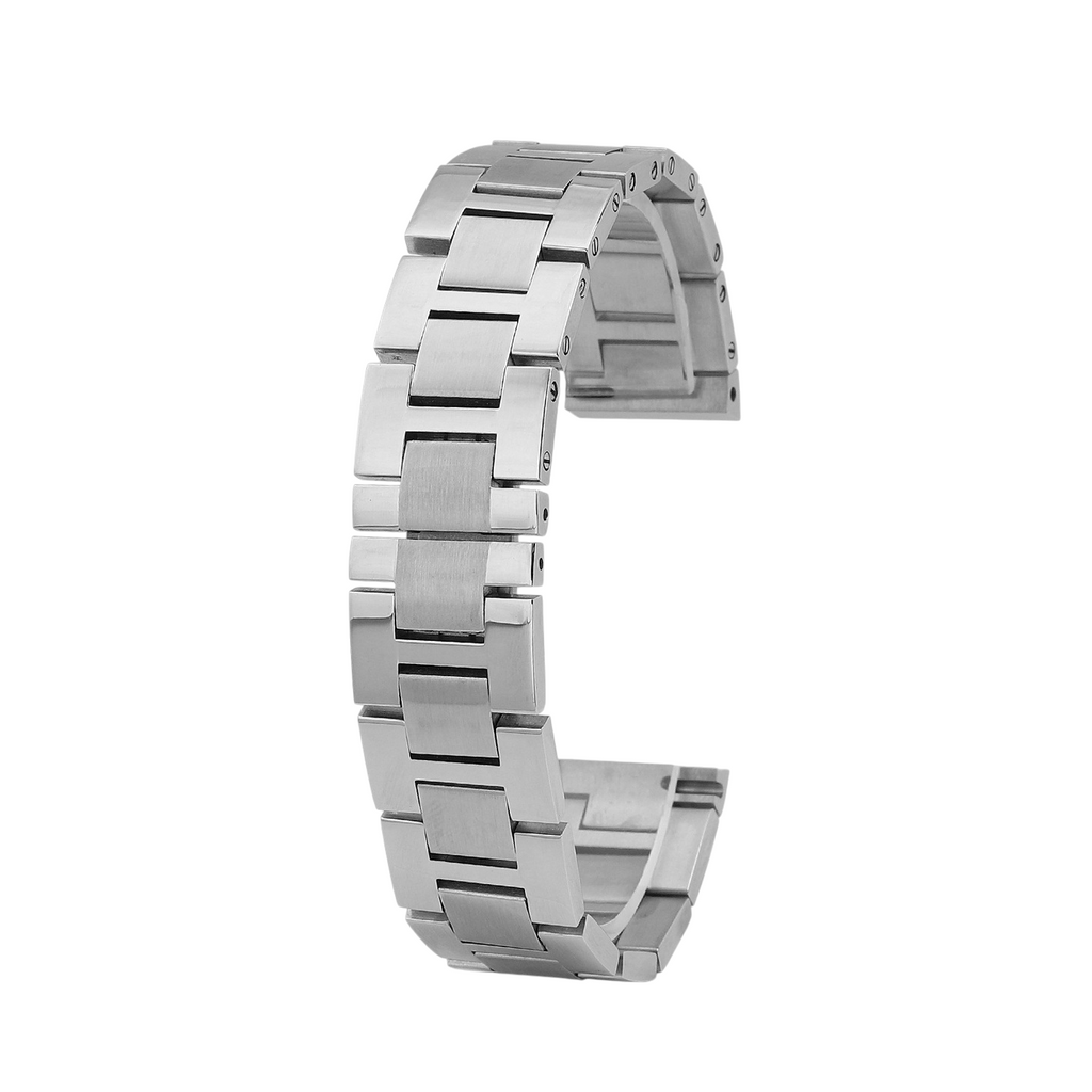 White Smoke Replacement Strap for Cartier Santos Dumont WSSA0086 - Solid Quick-Release Stainless Steel - Aethelgard Atelier