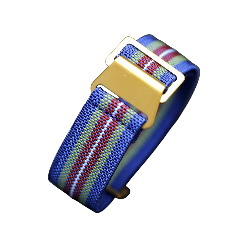 Handmade French MN Parachute Elastic Nylon Watch Strap for Tudor, Rolex, Seiko, Marine Nationale - 60s Heritage Series - 18mm 20mm 22mm 24mm - Aethelgard