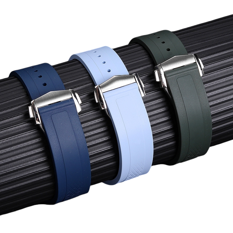 White Smoke Replacement Strap for Longines Conquest - HydroConquest L3.835 - Premium FKM Fluorine Rubber - Aethelgard