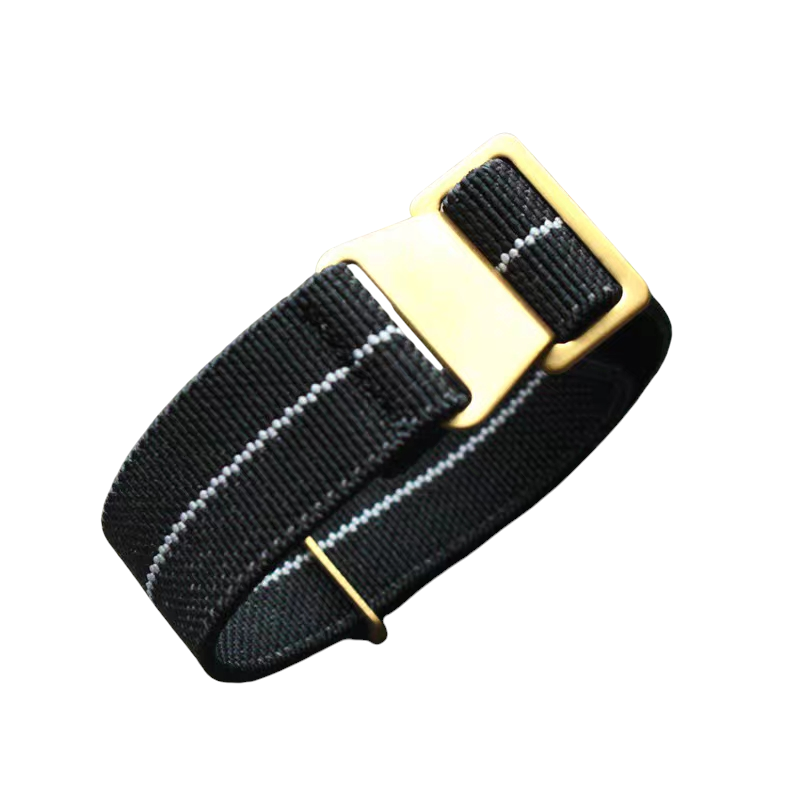 Handmade French MN Parachute Elastic Nylon Watch Strap for Tudor, Rolex, Seiko, Marine Nationale - 60s Heritage Series - 18mm 20mm 22mm 24mm - Aethelgard