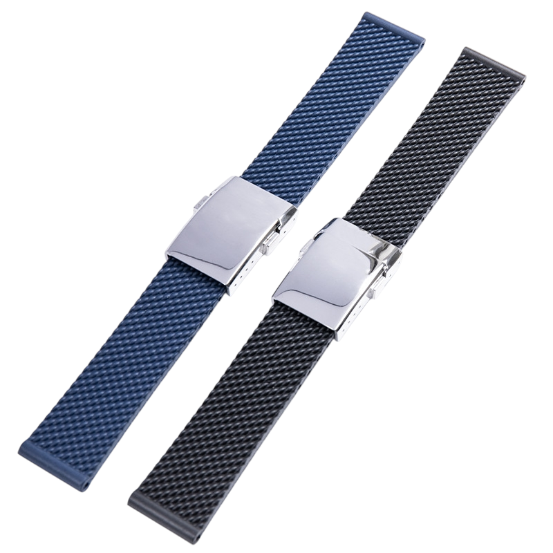 White Smoke Replacement Strap for Breitling Superocean - Avenger - Yellow Wolf - Impact-Resistant Polymer Rubber - Aethelgard Atelier