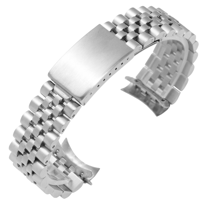 White Smoke Replacement Strap for Rolex-Tudor-Omega-Seiko Jubilee 5-Link Datejust Series - Polished & Brushed 316L Stainless Steel - Aethelgard