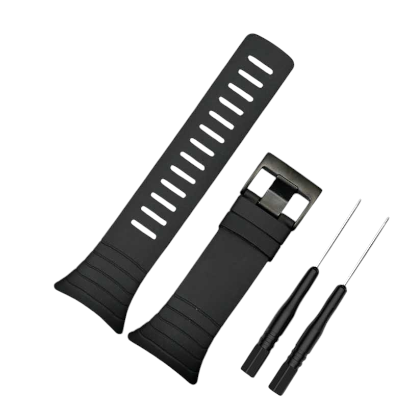White Smoke Replacement Strap for Suunto Core - Outdoor Classic Series - Heavy-Duty All-Weather Rubber - Aethelgard Atelier