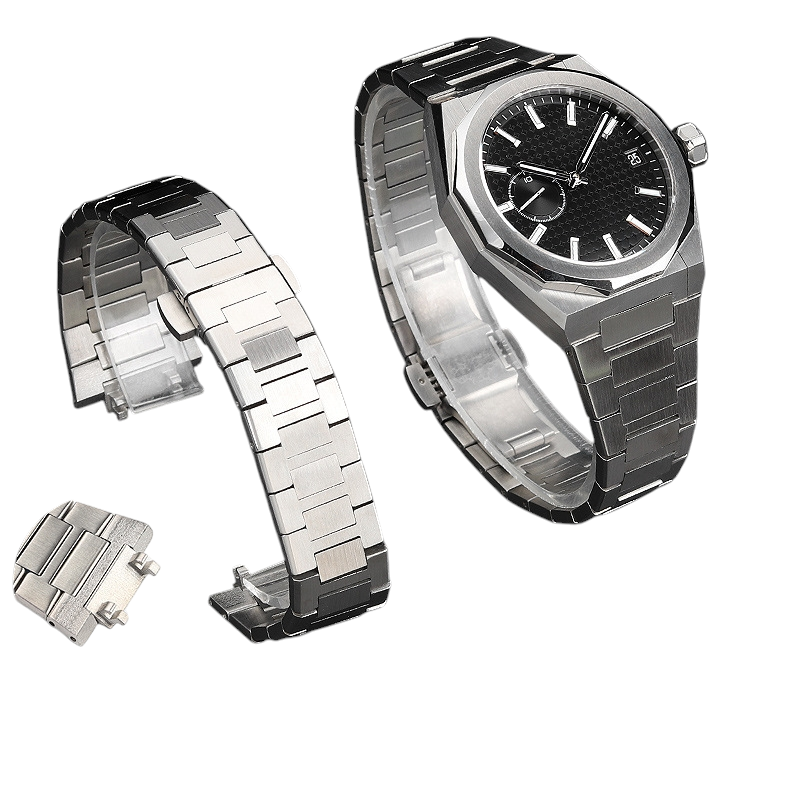 White Smoke Replacement Strap for Zenith Defy Skyline Series - Solid Quick-Release Surgical Steel - Aethelgard Atelier