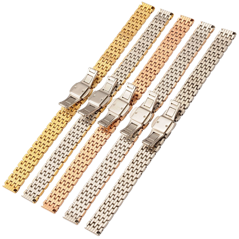 White Smoke Replacement Strap for Universal-Style Rose Gold Ultra-Thin Solid Series - PVD Rose Gold Solid Stainless Steel - Aethelgard