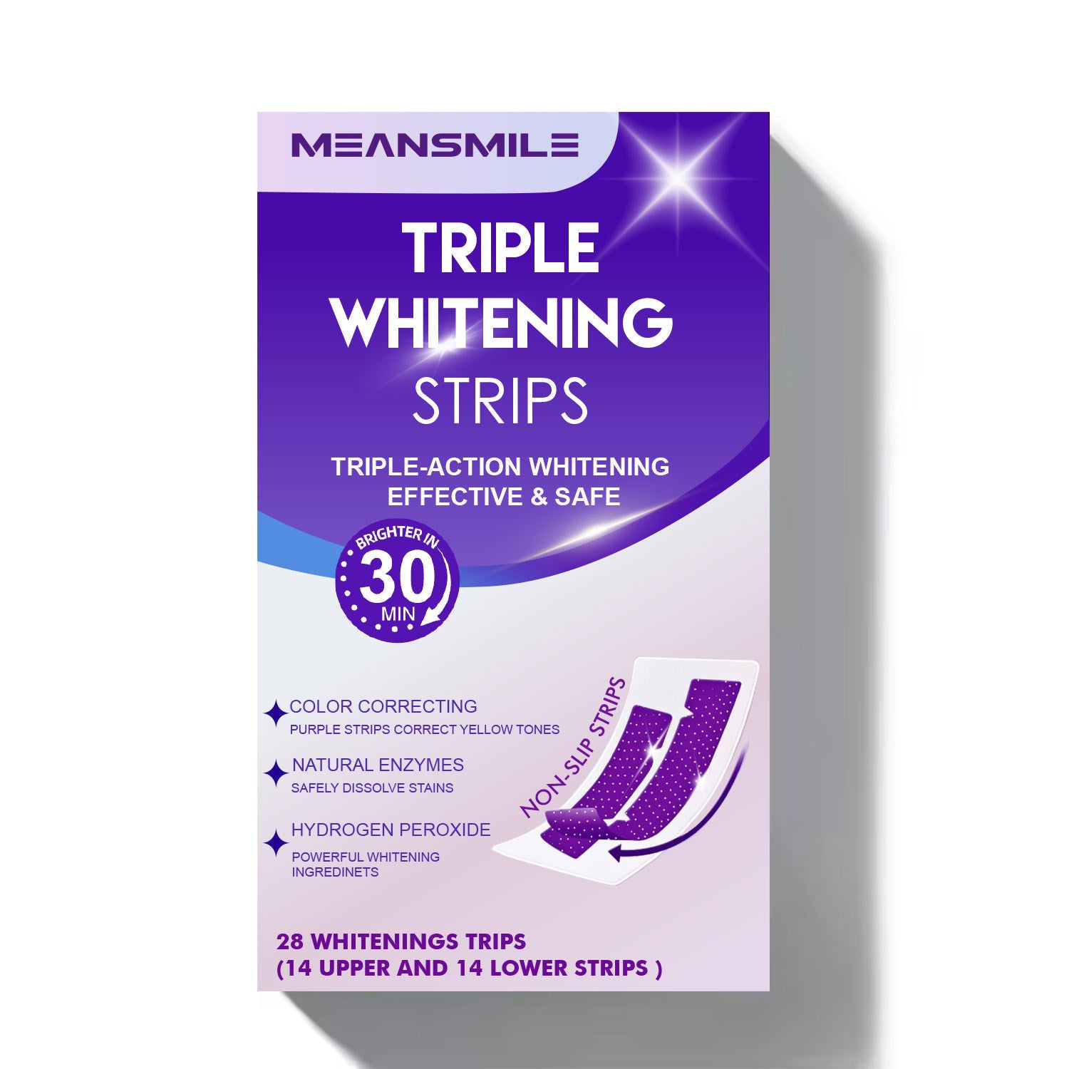 Meansmile V34 Instant Color Restoration Strips - Optical Whitening Technology