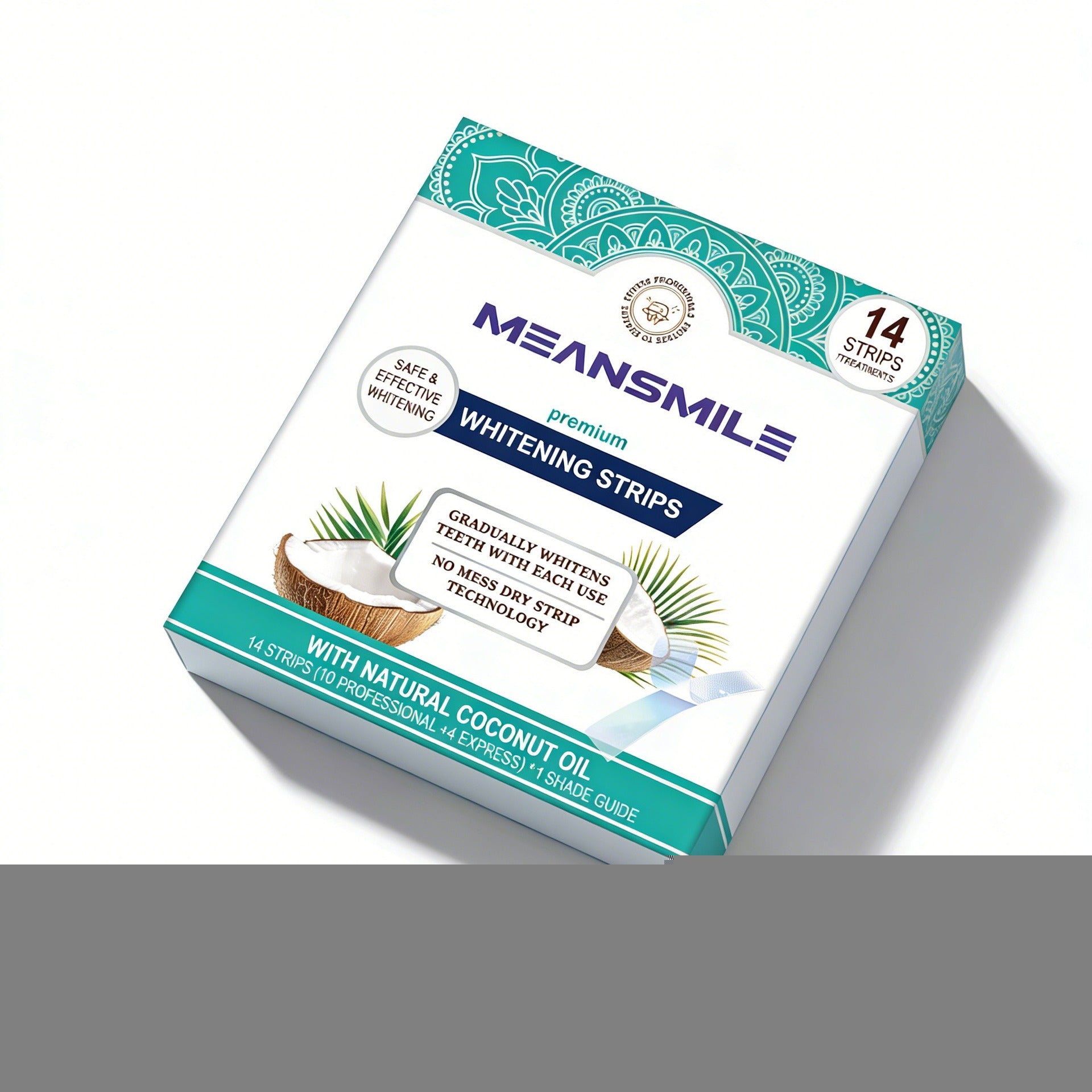 Meansmile Organic Coconut Oil Whitening Strips - Tropical Soothing Formula