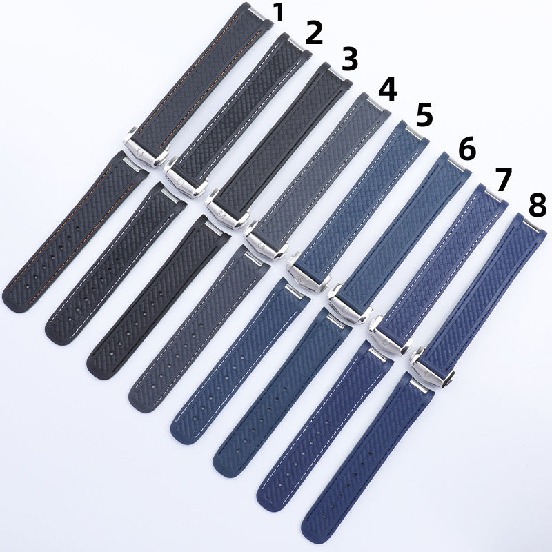 White Smoke Replacement Strap for Omega Seamaster Aqua Terra 150 - 300 AT8500 - High-Grade Anti-Static Silicone - Aethelgard