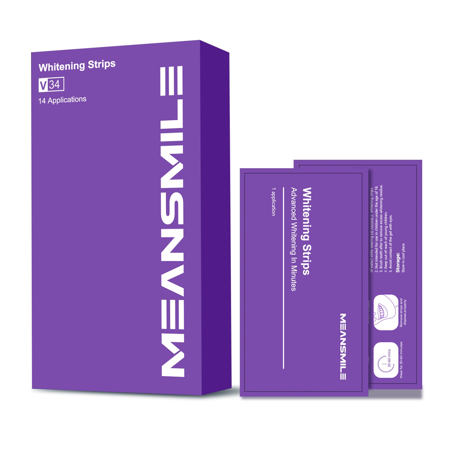 Meansmile Deep-Clean Luminous Teeth Strips - Enamel Safe Gentle Formula