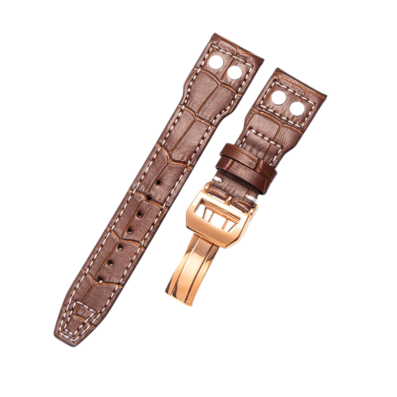 White Smoke Replacement Strap for IWC Pilot Mark XVIII - Little Prince IW327004 - 377714 - Riveted Heritage Genuine Cowhide Leather - Aethelgard Atelier