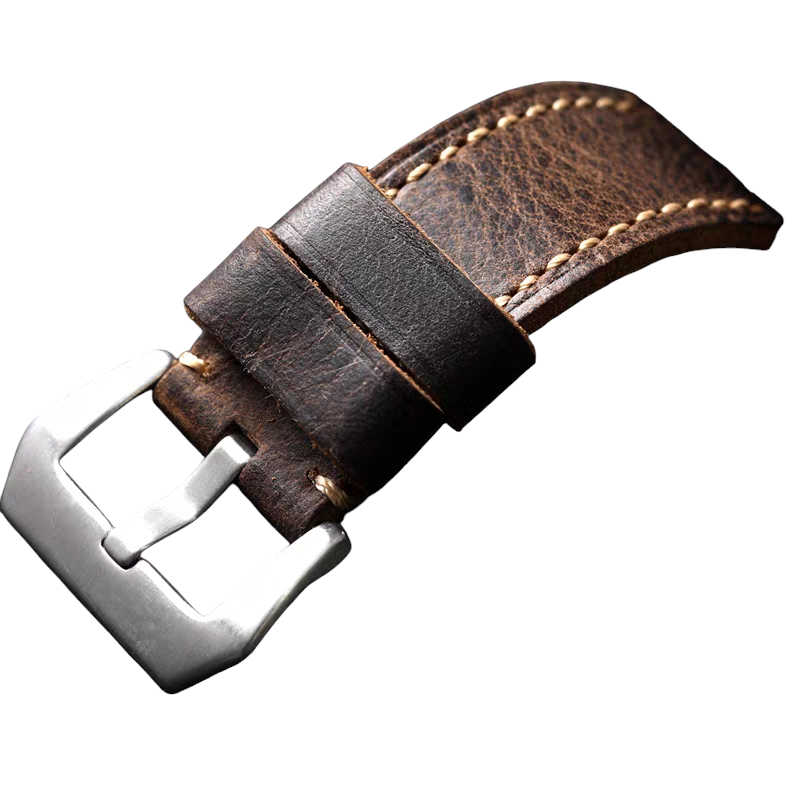 White Smoke Handmade Deep-Tone Crazy Horse Color-Shift Watch Strap for Rolex, Omega, Panerai, IWC, Tudor, Seiko, Hamilton, Patek Philippe, Breitling, Citizen - Chameleon Patina Series - 18mm 20mm 22mm 24mm - Aethelgard