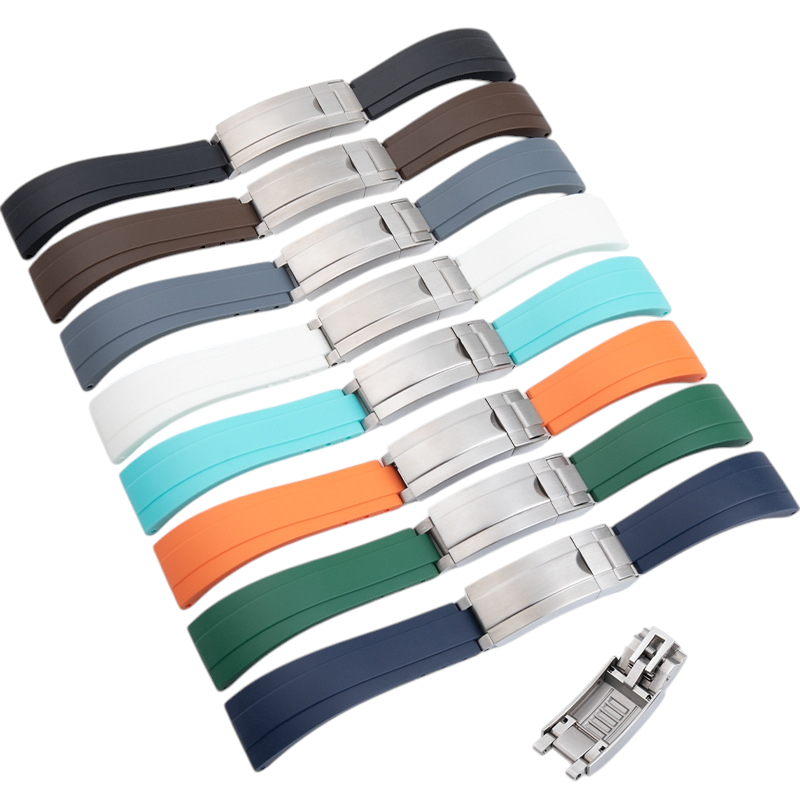 White Smoke Replacement Strap for Rolex Submariner - Daytona - Explorer - Datejust - Premium Curved-End Vulcanized Rubber - Aethelgard