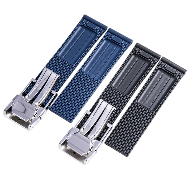 White Smoke Replacement Strap for Breitling Superocean - Avenger - Yellow Wolf - Impact-Resistant Polymer Rubber - Aethelgard Atelier