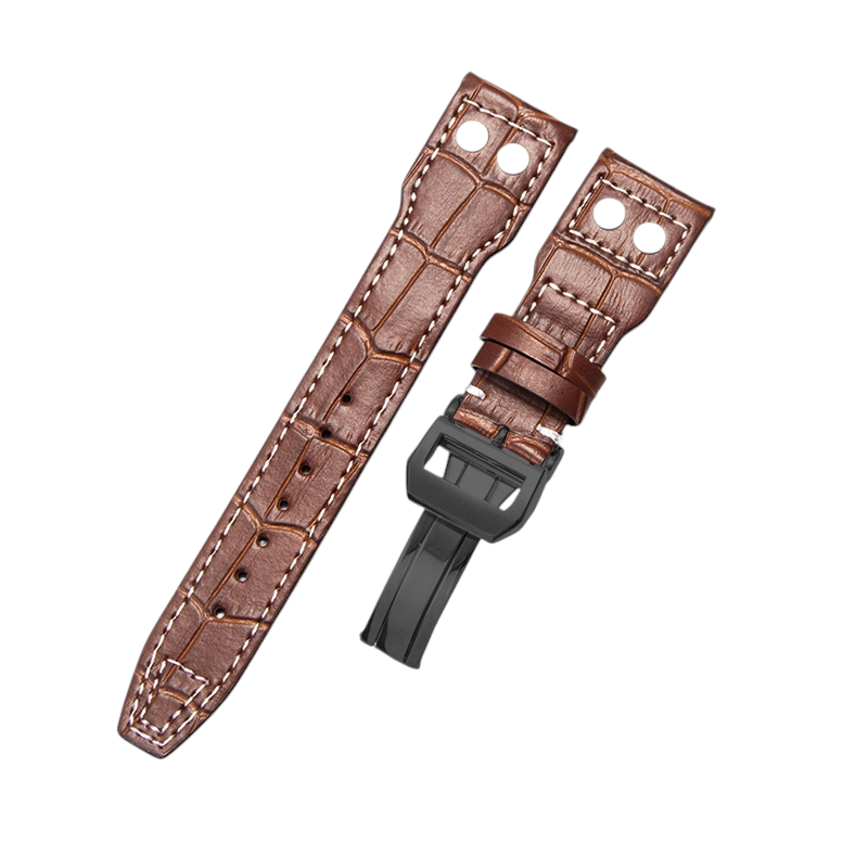 White Smoke Replacement Strap for IWC Pilot Mark XVIII - Little Prince IW327004 - 377714 - Riveted Heritage Genuine Cowhide Leather - Aethelgard Atelier