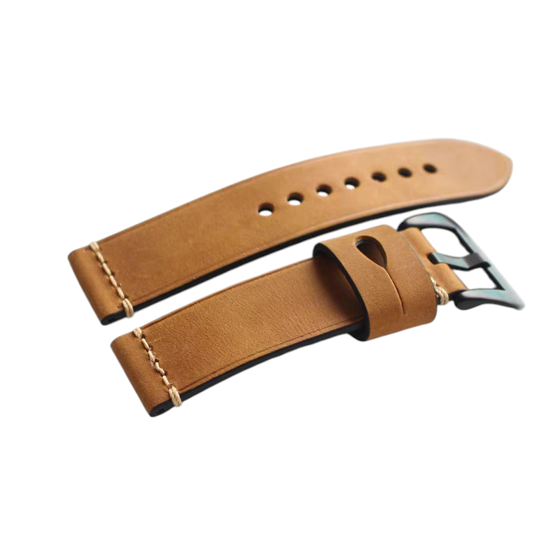 Handmade Soft Italian Retro Cowhide Watch Strap for Panerai, Seiko, IWC, Rolex - Artisan Comfort Series - 18mm 20mm 22mm 24mm - Aethelgard