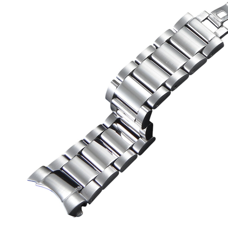 White Smoke Replacement Strap for Omega Aqua Terra 150 - Seamaster 300 Business Series - Polished Solid 316L Stainless Steel - Aethelgard Atelier